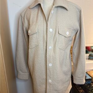 Jackson Rowe Cream Lightweight Overshirt Relaxed Fit